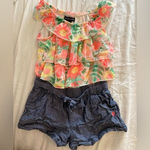Limited Too girls Floral Romper size 6x